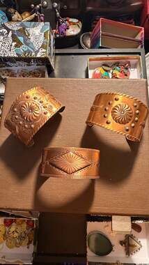 Solid Copper Cuff Bracelet 3-Piece Set (Not Separating)
